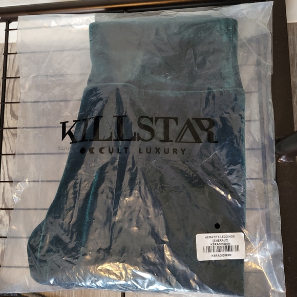NWT Killstar Hematite Emerald Green Velvet Leggings Women's Medium Small - Picture 11 of 11